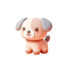 3D render cute dog transparant