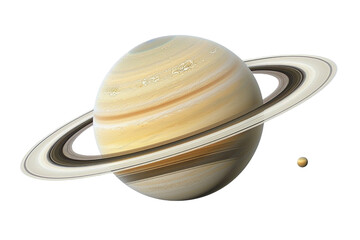 Planet with Rings Isolated on Transparent Background