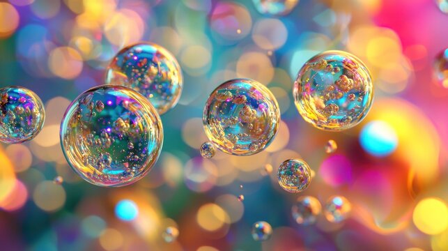 Rainbow Bubbles: A Kaleidoscope of Light and Color