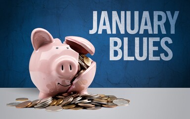 January blues, Broken piggy bank, January blues, money loss (1)