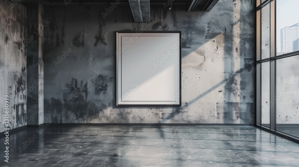 Poster sophisticated gallery wall design featuring an elegant portrait frame and industrial backdrop for pr