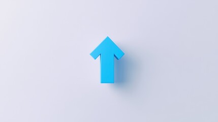 Abstract Upward Arrow:  A 3D Rendered Blue Arrow Symbol on a Light Background, Representing Growth, Progress, and Success.