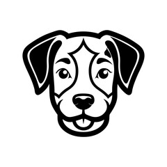 Fototapeta premium Adorable Black and White Puppy Face Illustration