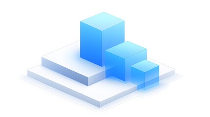 Fototapeta premium Abstract 3D Cubes on Platform: Growth, Progress, and Data Visualization