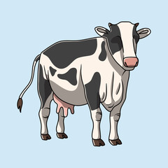 Illustration of a dairy cow standing