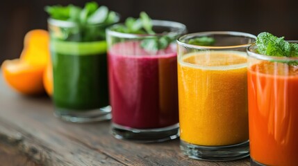 Vibrant and Refreshing: A Colorful Collection of Healthy Fruit and Vegetable Juices