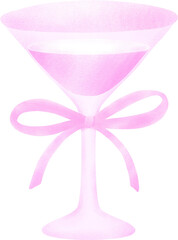Coquette Wine Glass with Pink Bow