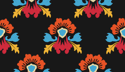 Obraz premium geometric ethnic vintage texture vector art design. textile fashion pattern line ikat seamless pattern and batik fabric texture asian background wallpaper geometry indian. Ethnic abstract ikat art . 