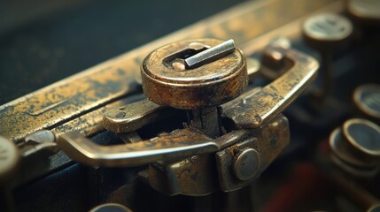 Household Close-up Typewriter Scene Striking Paper