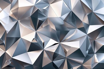 Fototapeta premium Modern Cool Polygonal Silver Gradient Composition Design