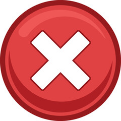엑스가 그려진 둥근 버튼의 일러스트