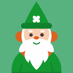 Gnome icons set vector illustrations. st Patrick's day leprechaun