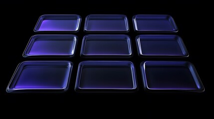 Obraz premium Abstract Dark Blue Glass Tiles Pattern: A Digital Art Piece