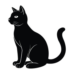 Cat Resting with One Paw Extended Forward in Silhouette