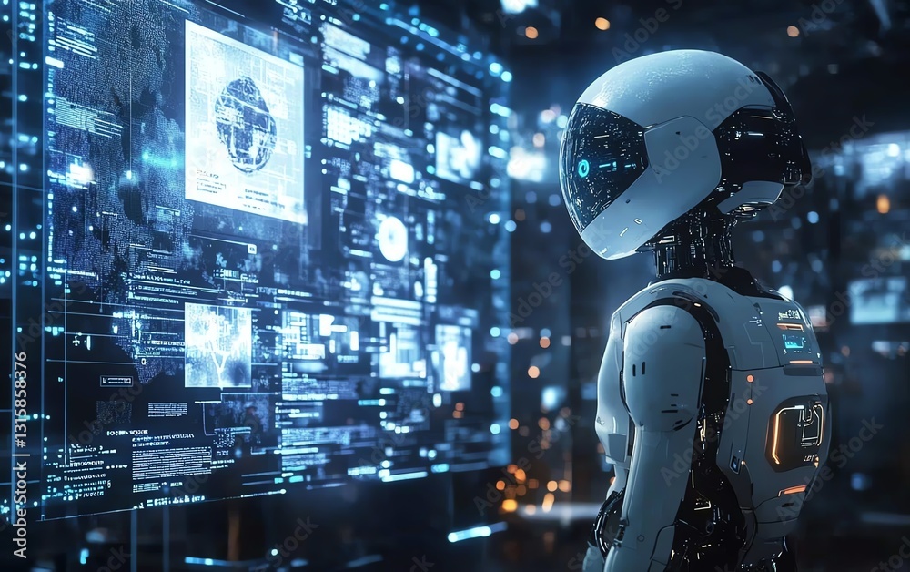 Poster artificial intelligence showcasing analytics