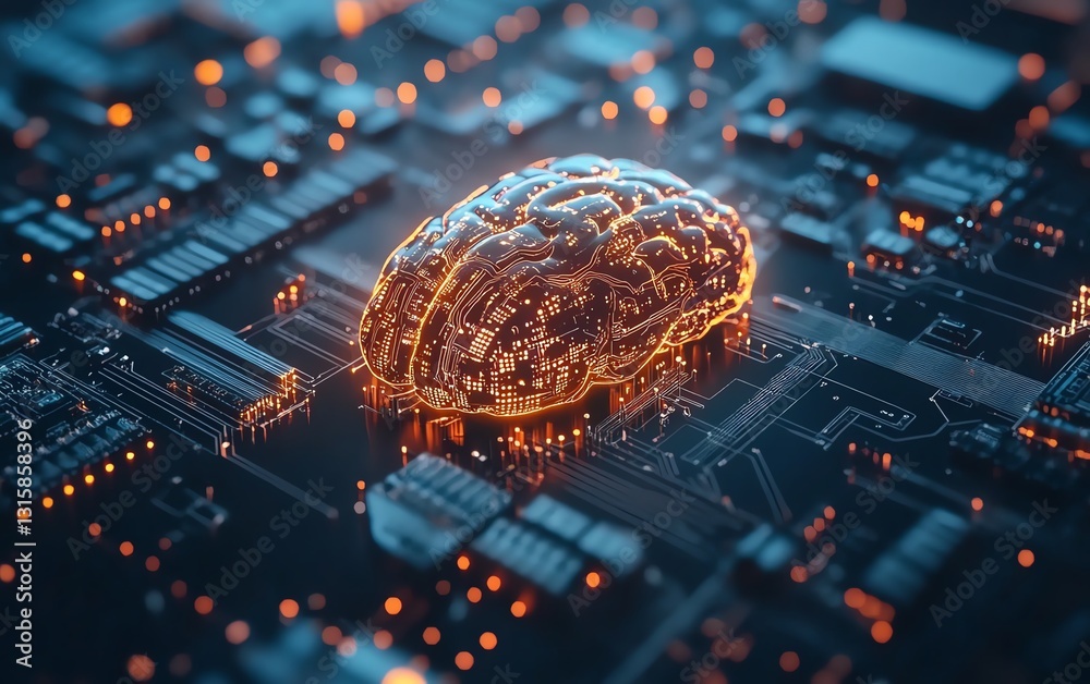 Poster artificial intelligence showcasing analytics