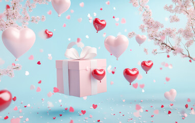 valentines day background with balloons