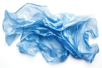 Fototapeta premium Crumpled polyethylene plastic bag, cut out.
