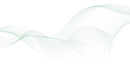 Obraz premium Smooth stylish abstract green wave background vector