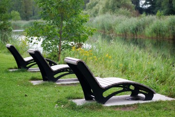 Benches in a park