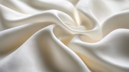 Obraz premium Soft Cream Silk Fabric Close-Up with Gentle Flowing Texture