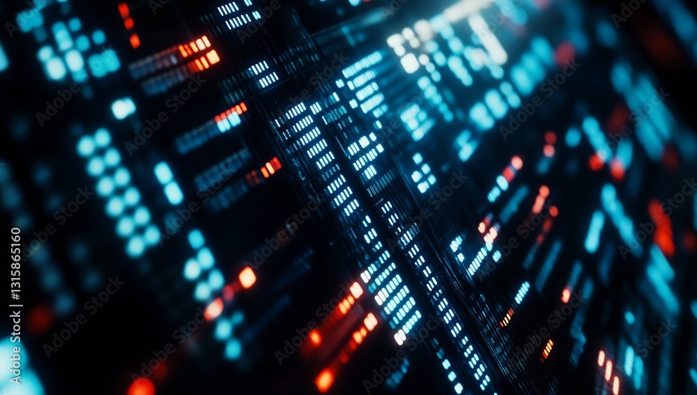 Aufkleber High-tech vibrant data stream showcasing abstract digital elements in a captivating futuristic design : Generative AI