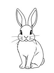 Vector bunny coloring page line art design with white background