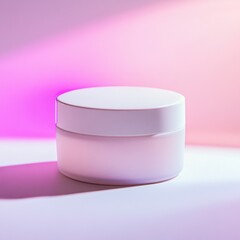 Cosmetic cream jar and container for skincare, isolated on white background, with beauty, moisturizer, and health-related items for face and body care