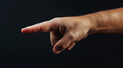 hand pointing to the side