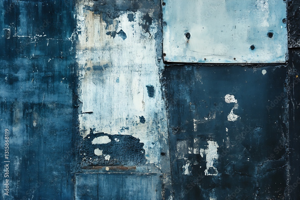 Aufkleber rustic blue and black abstract background showcasing layers and textures for a vintage artistic feel