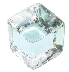 High-Definition Ice Cube on Transparent Background - PNG