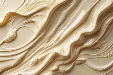 Obraz premium Cream Swirling Liquid Texture with Artistic Brushstroke Details