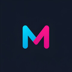 tm t m  creative pink blue modern alphabet letter logo icon template