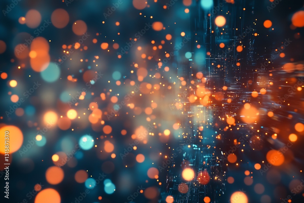 Poster Colorful Abstract Background with Soft Focus and Light Particles for Modern Design : Generative AI