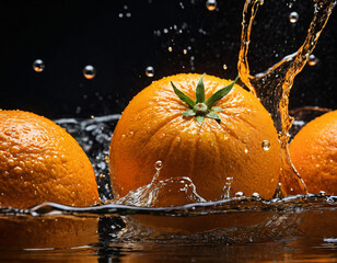 orange and water splash
