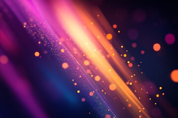 Vibrant abstract art with glowing streaks and colorful particles in a mesmerizing dark background : Generative AI