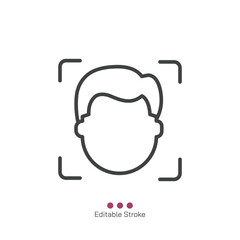 Face ID thin line icon