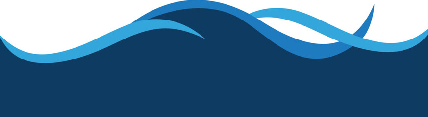 Wavy Blue curved border footer