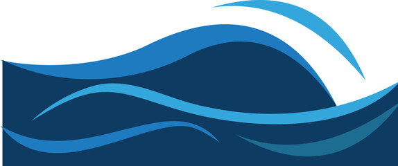 Wavy Blue curved border footer