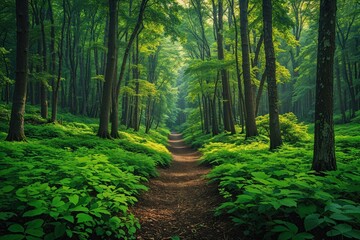 Obraz premium Lush Forest Green Nature Canvas for Vibrant Presentations