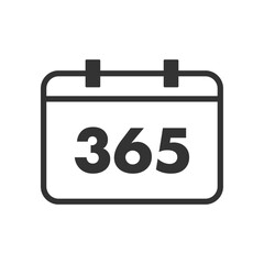 シンプルな365のカレンダーイラストベクターアイコン