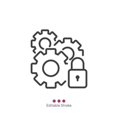 Mechanical security thin line icon