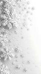 Winter snowflakes, white background, holiday