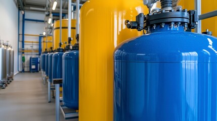 Industrial Storage Tanks in Modern Manufacturing Facility Interior