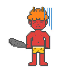 Negative Red Ogre Pixel Art