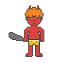 Red ogre pixel art illustration
