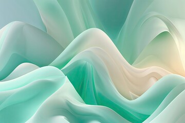 Fototapeta premium Ethereal Mint Gradient Abstract Design for Bright and Soft Wallpaper