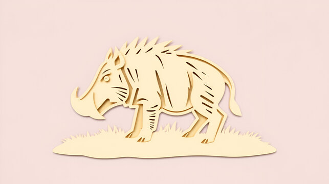 recommend clip art: Warthog standing isolated die cut
