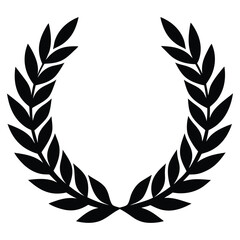 Classic Laurel Wreath Symbol in Black and White