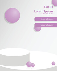 Background Podium with round object with pastel color